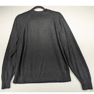 Designer Originals Black Luxelon‎ Mock Neck Back Zip Raglan Sweater Mens Large